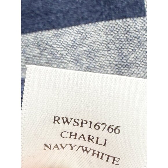 Rails x Free People Charli Linen Blend Plaid Shirt Navy Blue Size S - Picture 8 of 11